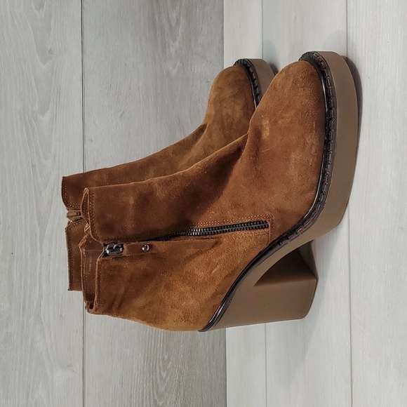 Steve Madden Women Moby Ankle Leather Platform Heels shoes boots sz 11 - Picture 3 of 14